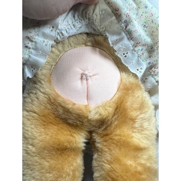 Vintage 1980s Cuddle Wit Bear Plush Doll With Floral Dress & Bonnet - Picture 8 of 10